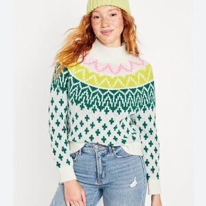 Old Navy Fair Isle Mock Neck Sweater